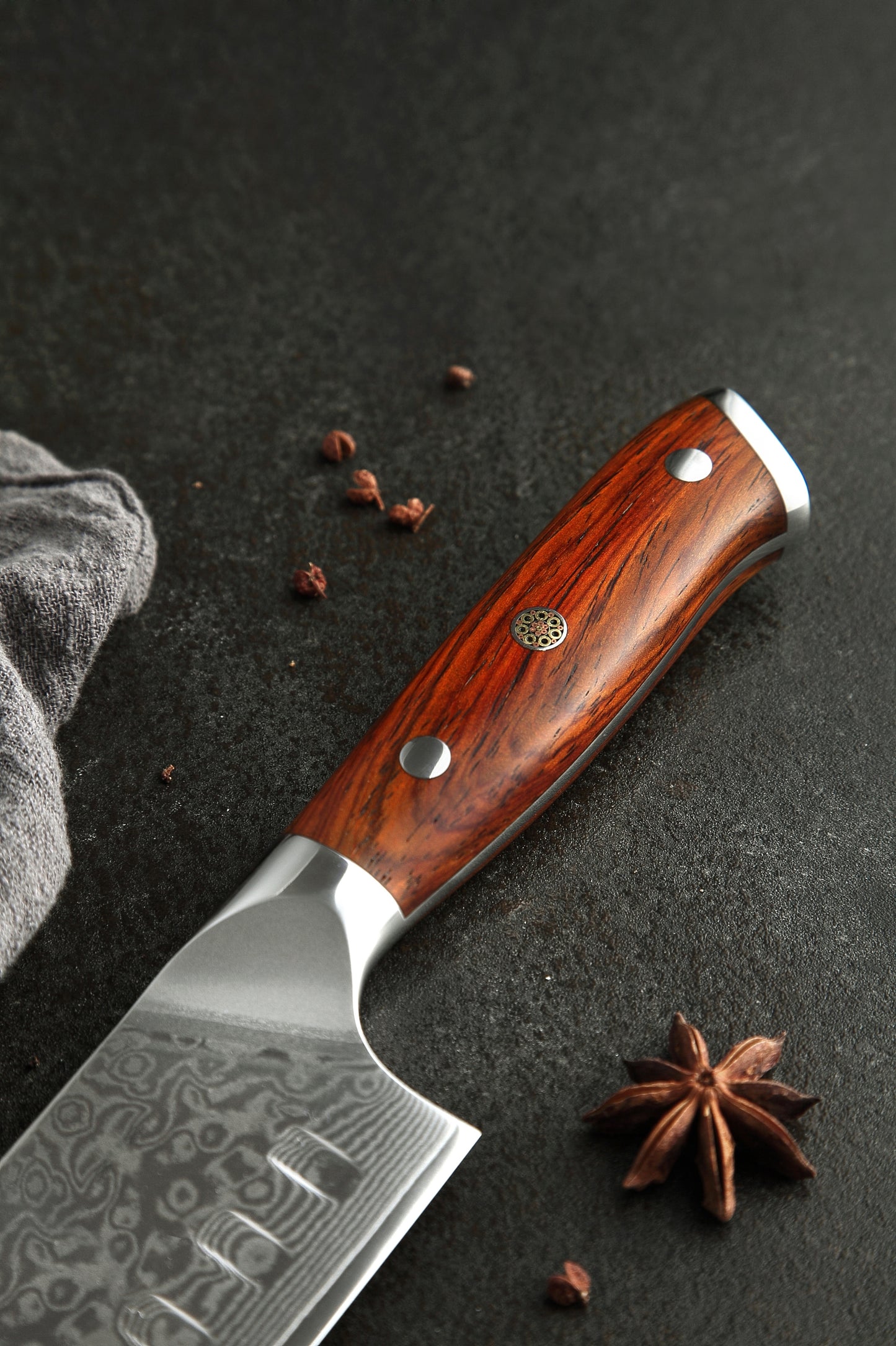 7.5" Damascus Santoku knife REBEX