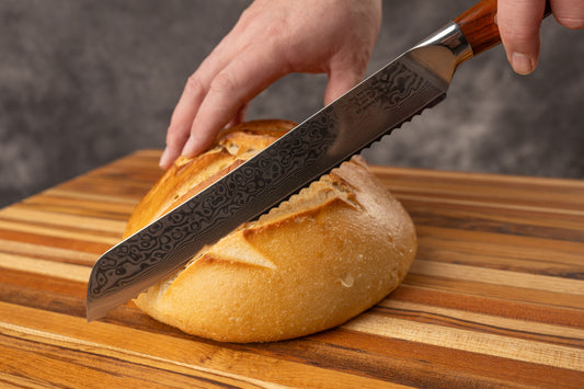 9" Damascus Bread knife REBEX